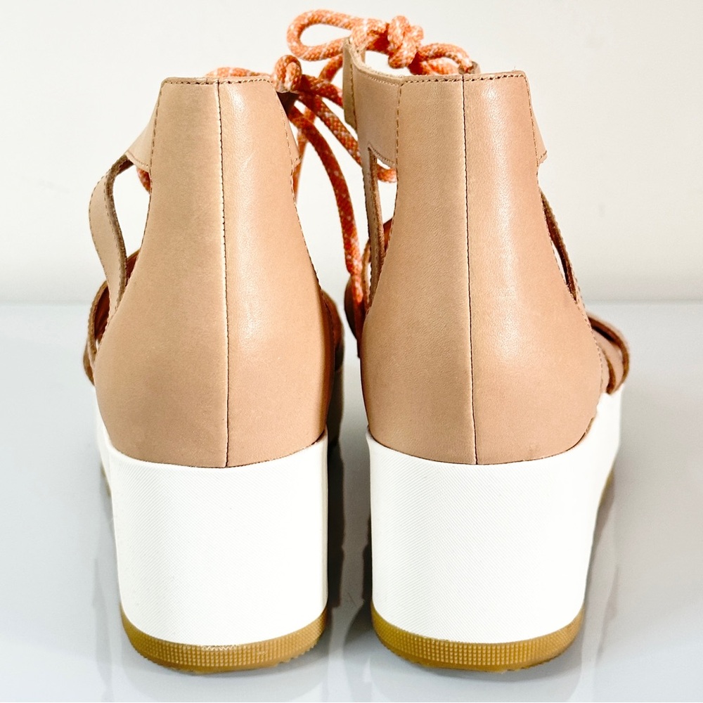NEW Sorel Cameron Lace Up Wedge Sneaker Sandal Beige 11 Gladiator - Picture 5 of 9